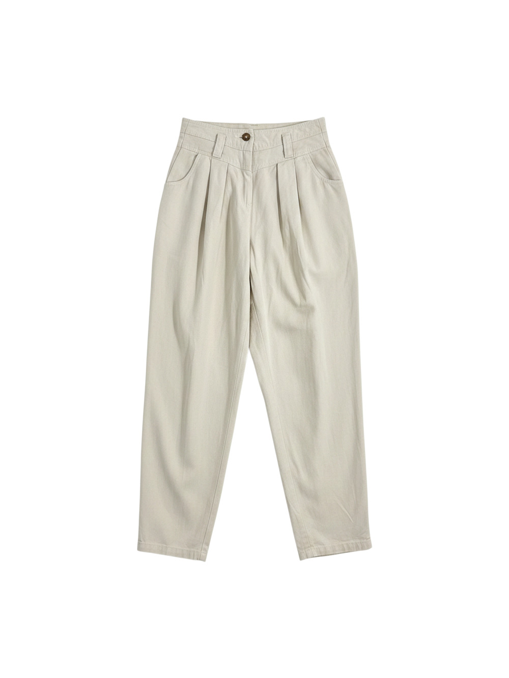 Topshop Pleated Beige Peg Leg Trousers Size 2
